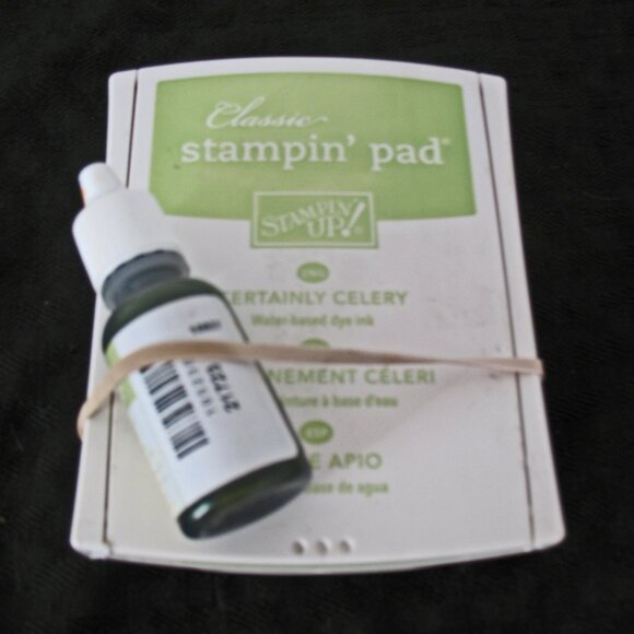Stampin'Up! CERTAINLY CELERY CLASSIC INK PAD & RE-FILL-Used/Retired - Picture 1 of 2